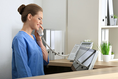 Nurse answering the phone